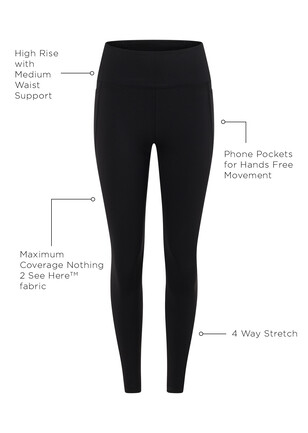 Ultra Amy Thermal Tech Full Length Leggings, Black