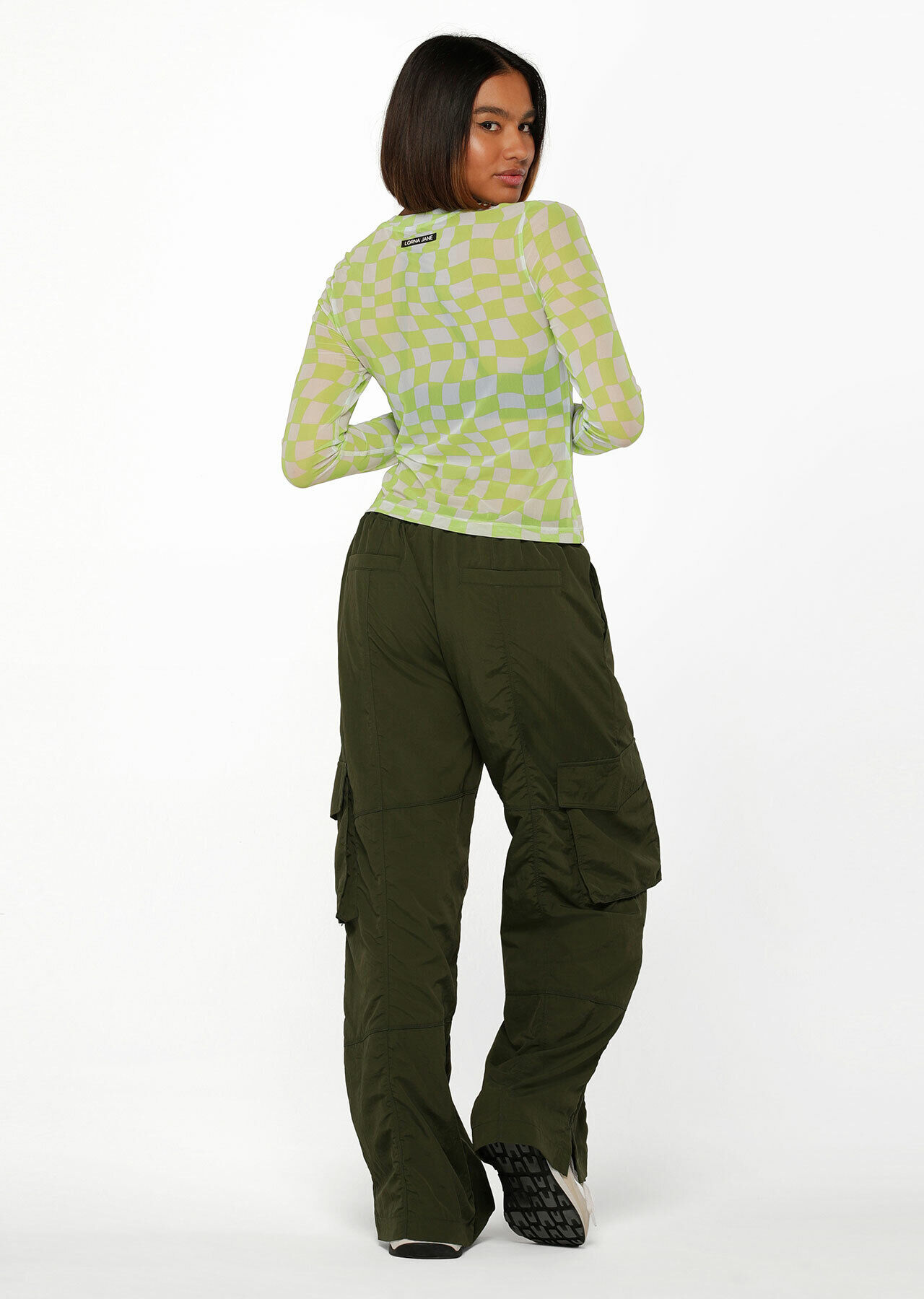 Y2K Low Rise Oversized Cargo Pant | Green | Lorna Jane SG