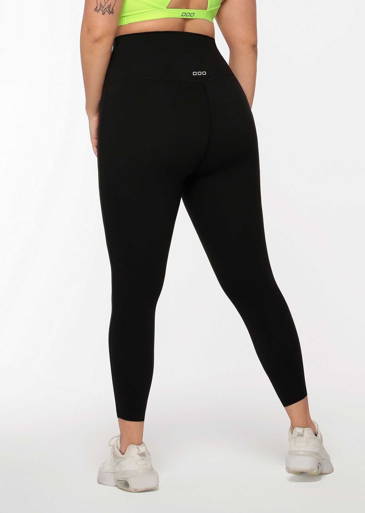 Hi-Fold Lotus No Chafe Ankle Biter Leggings | Black | Lorna Jane SG